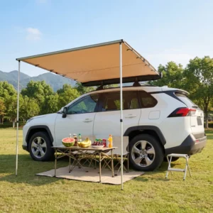 Car Awning for SUV, Truck and Van, Roof Rack Side Awning with 600D Oxford Canopy